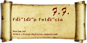 Fülöp Felícia névjegykártya