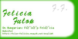 felicia fulop business card